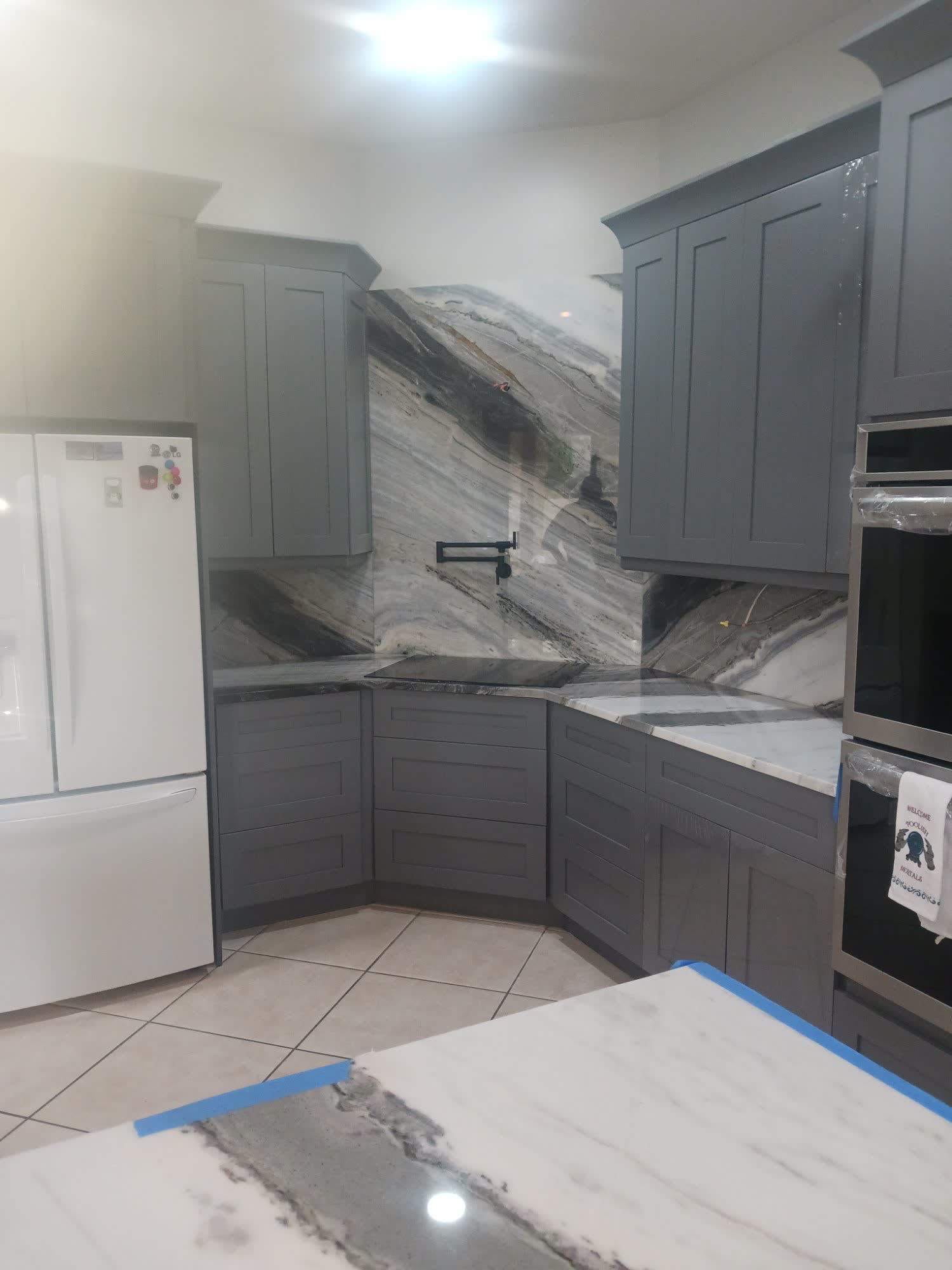 Kitchen Gray Marble Backsplash Tampa