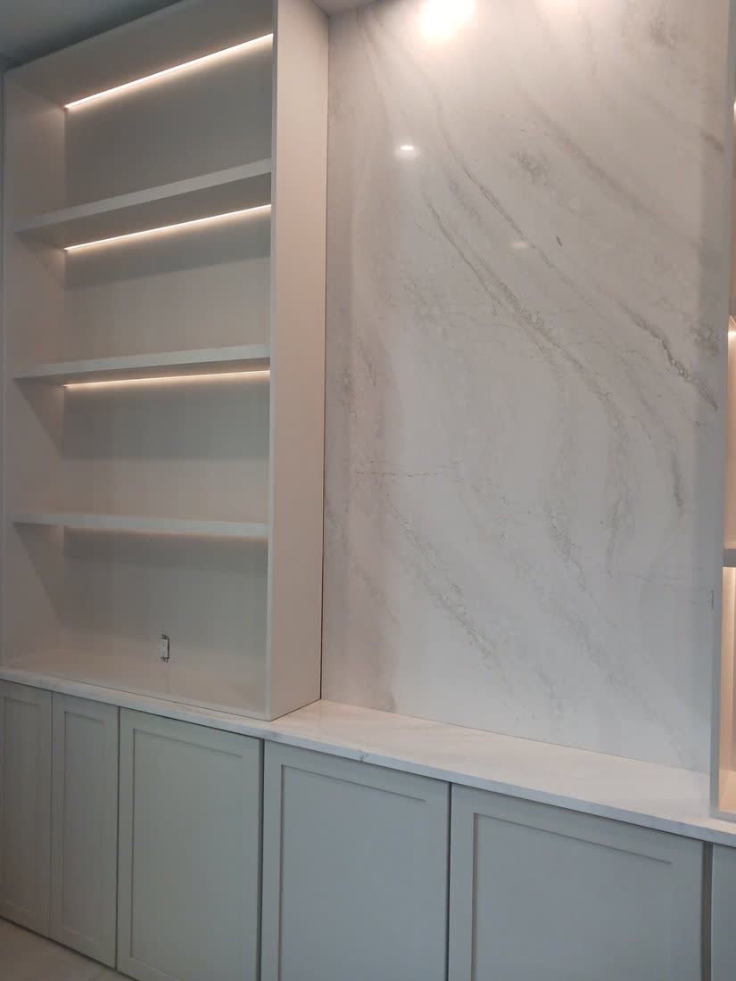 Marble Slab Accent Wall Office Tampa